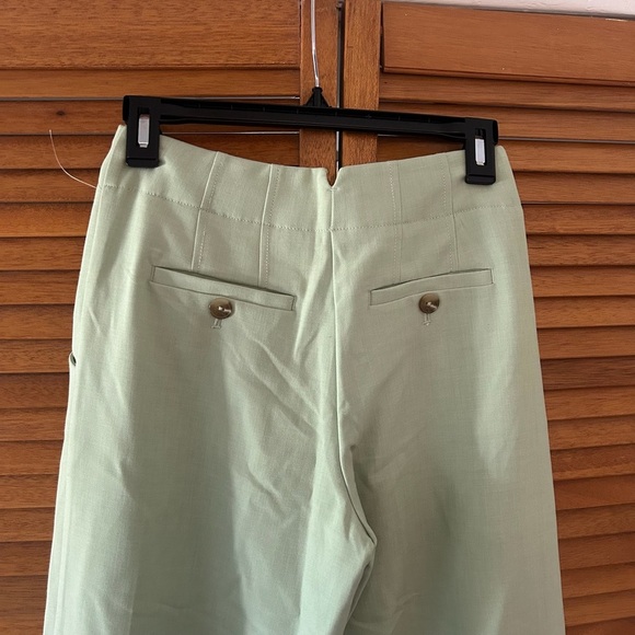 Maeve By Anthropologie Women’s Pleated Front Wide Leg Trousers Green Sz 0 - Picture 8 of 9